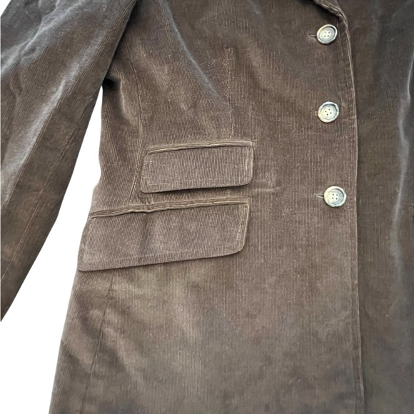 Classic Brooks Brothers 346 Stretch Brown Corduroy Women Blazer Size 10 3 Pocket - Picture 6 of 16